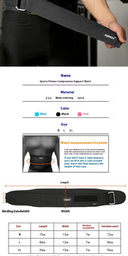 Squat Belt Weight Lifting Bodybuilding Fitness Training Sports Protection Pressure